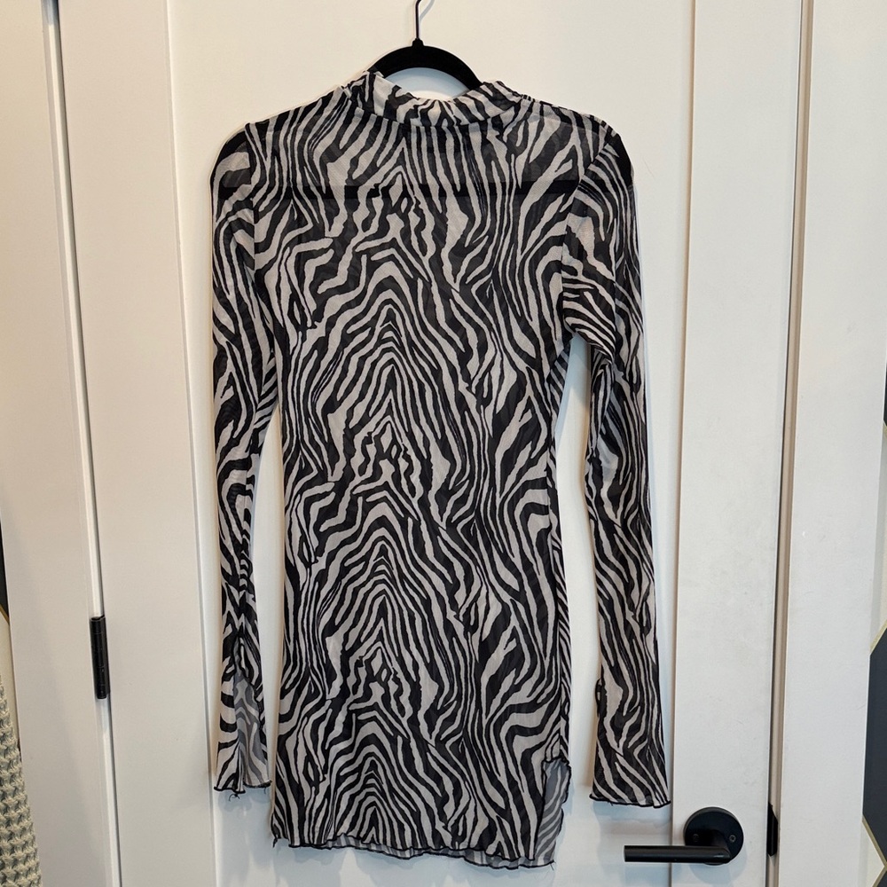 Zebra Print Long Sleeve Top